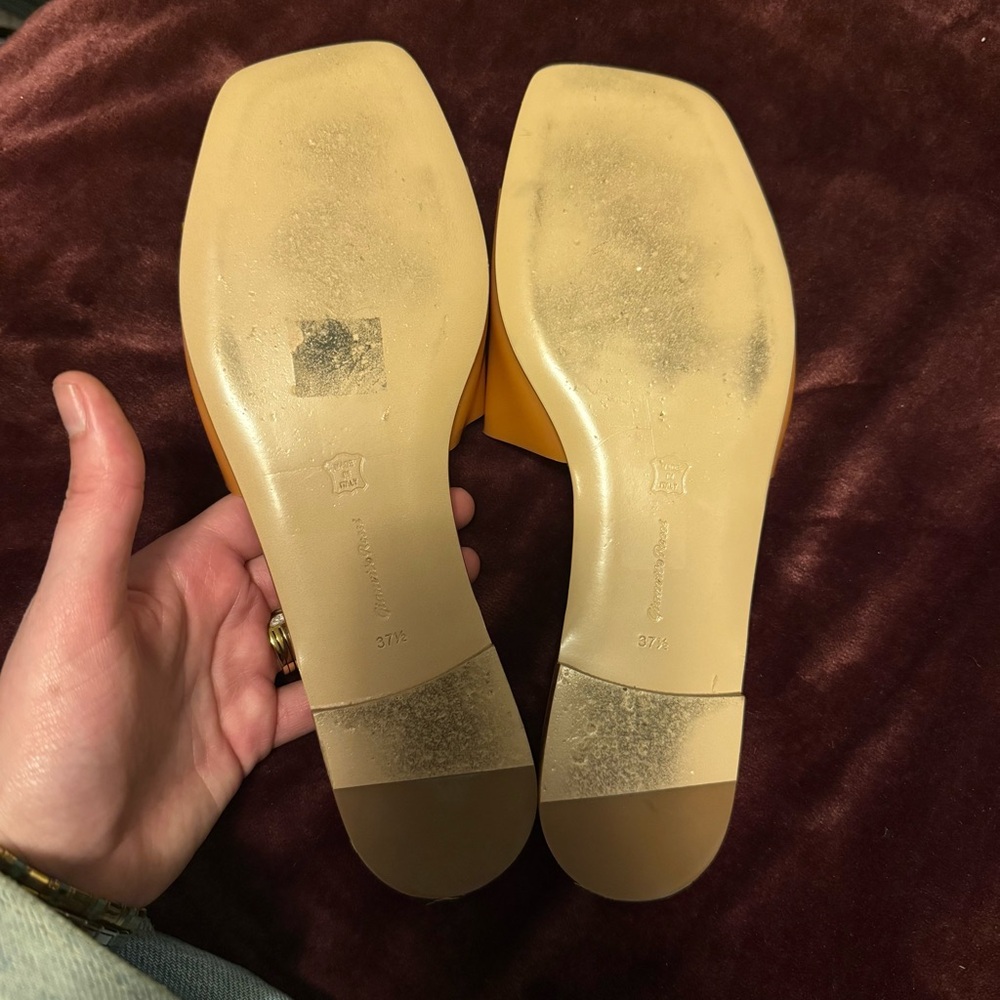 GIANVITO ROSSI Italian Slide Sandals Orange PVC 37.5 - Picture 8 of 9